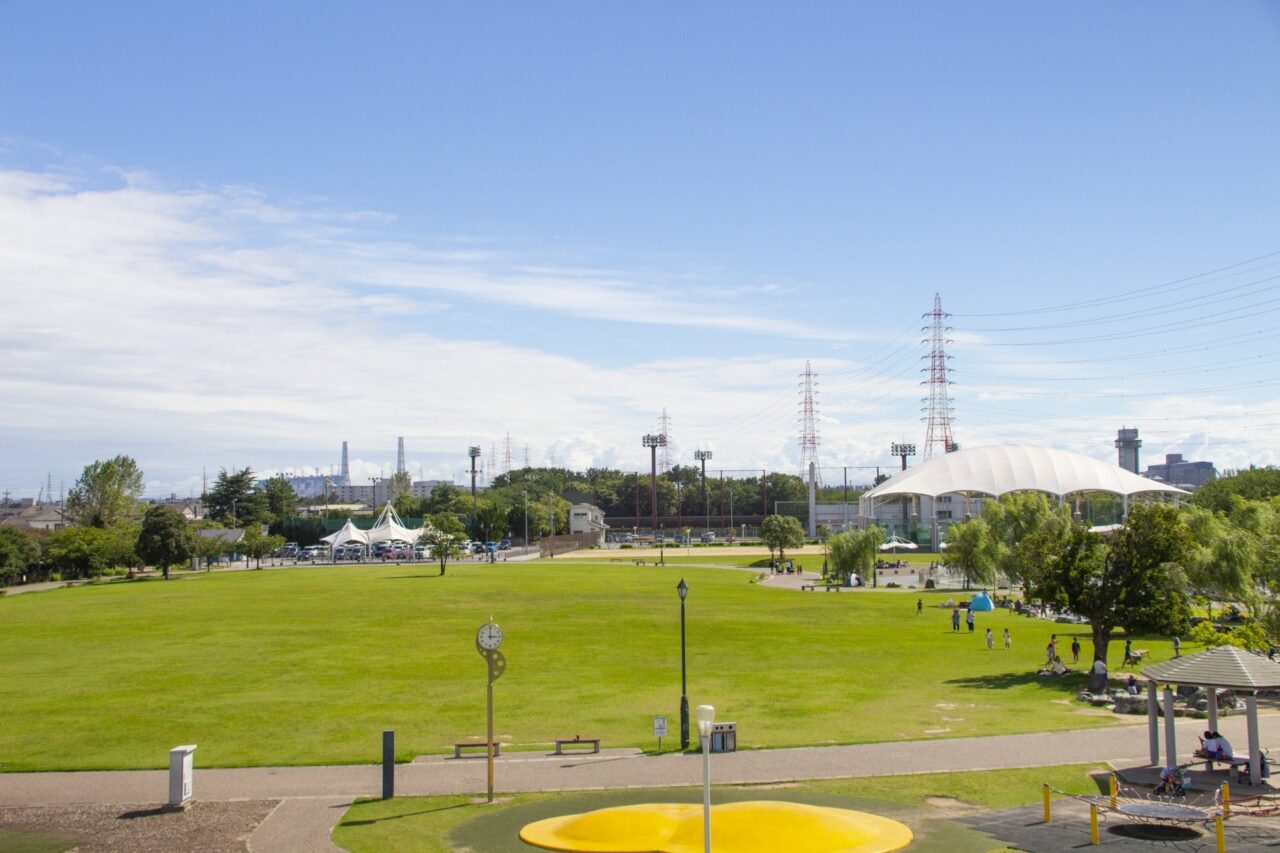 受付・スタート場所の碧南市臨海公園